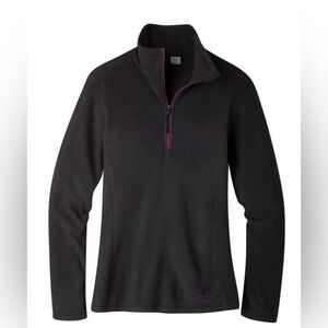 Stio Stettner Microfleece Half Zip Pullover Size L Black Purple